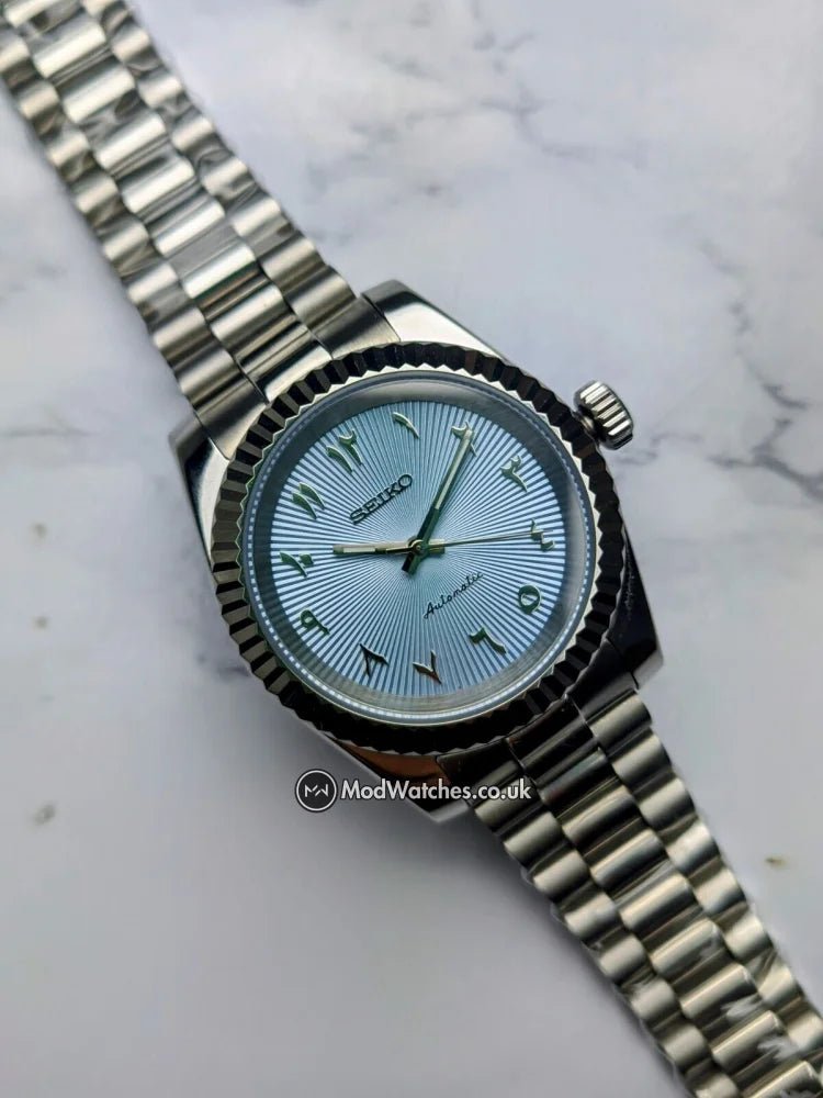 tiffany blue arabic dial datejust nh35 build tiffany blue arabic dial datejust nh35 build