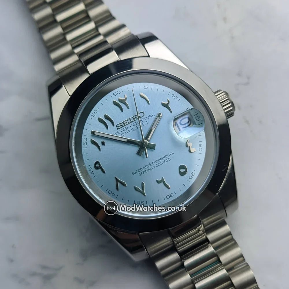 tiffany-blue-arabic-dial-datejust-non-fluted-bezel-nh35-build